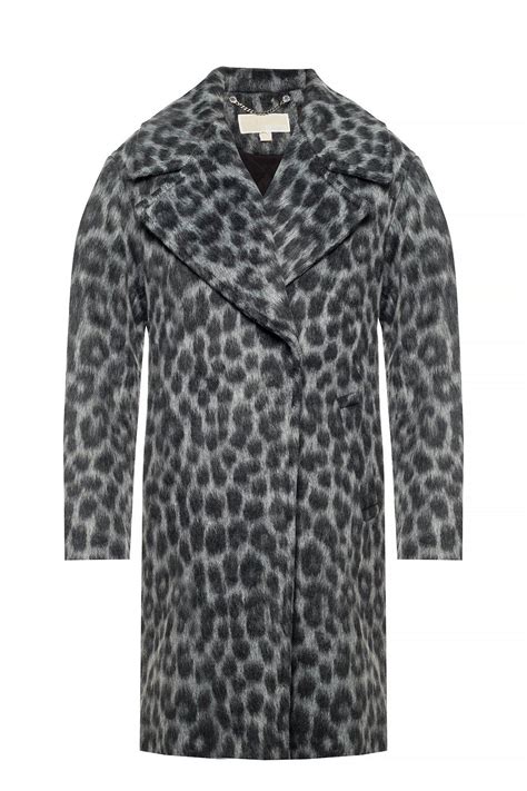 michael kors grey leopard coat